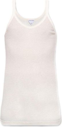 Bottega Veneta Ribbed Cotton Tank Top - White