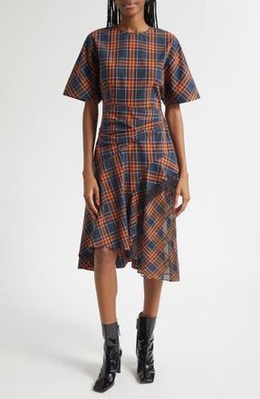 3.1 Phillip Lim Plaid Cotton & Silk Dress in Dusk Multi at Nordstrom Rack, Size 12