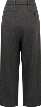 R13 Womens Wool Blend Wide-Leg Trousers Grey Linen