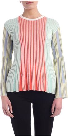 Kenzo Flared Multicolour Crewneck Jumper - Dames - Ronde hals truien - Veelkleurig - S - Katoen - Truien & Vesten