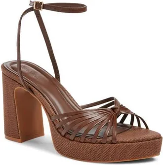 Open Edit Emily Ankle Strap Platform Sandal in Brown Chocolate at Nordstrom, Size 5.5