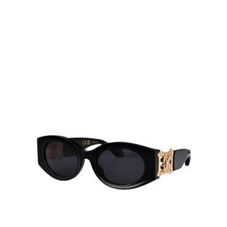 Roberto Cavalli Sunglasses, female, Black, Size: ONE SIZE Oval Sunglasses Gold Detail