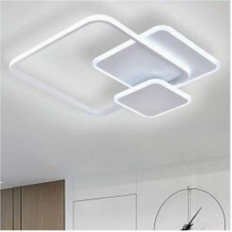 Trade Shop Trade Shop - Copy Of Plafoniera Led 32 W Rettangolare Oro Design Moderno Lampadario A Soffitto 50224