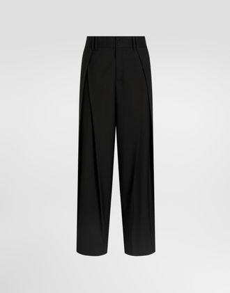 Dolce & Gabbana Wool Panama Trousers - Man Pants And Shorts Black 44