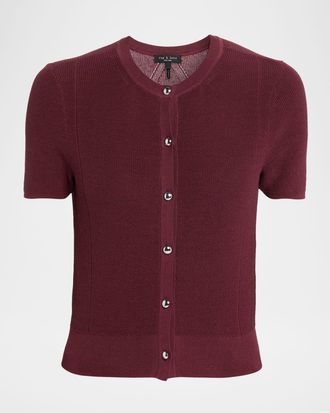 Rag & Bone Dina Short-Sleeve Cardigan