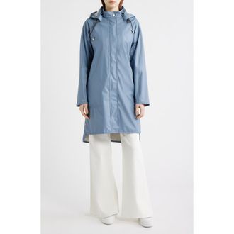 Ilse Jacobsen Hooded Raincoat in Grey Blue at Nordstrom, Size 14 Us