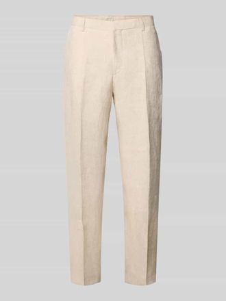 HUGO BOSS Tapered Anzughose aus reinem Leinen Modell H-PERIN in Beige, Gr&ouml;&szlig;e 102
