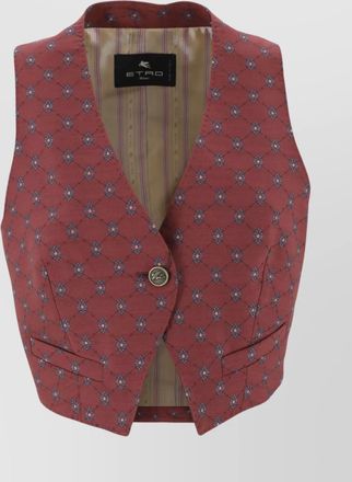 Etro patterned wool blend vest