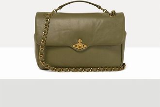 Vivienne Westwood Anita Medium Shoulder Bag Aniline Leather Khaki