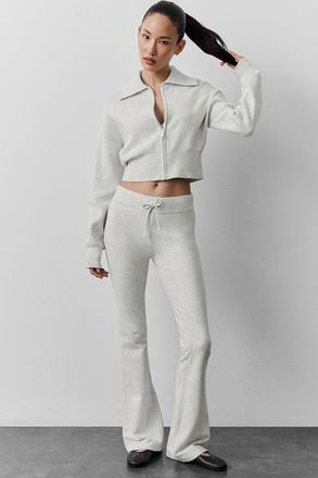 Alo | Sway Bootcut Sweatpant in White Heather, Size: Medium