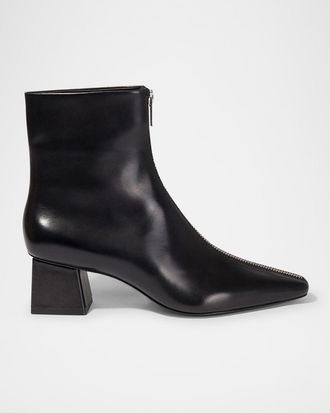 SIMKHAI Ryder Leather Zip Ankle Booties
