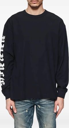 Purple Katoenen T-shirt met lange mouwen - Zwart