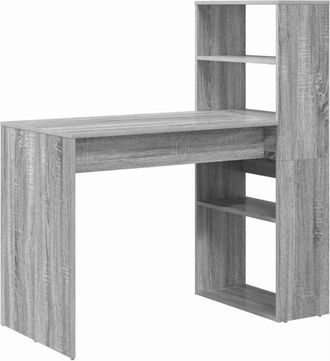 vidaXL Vidaxl - Escritorio Gris sonoma 113 x 54 x 120 cm Madera contrachapada