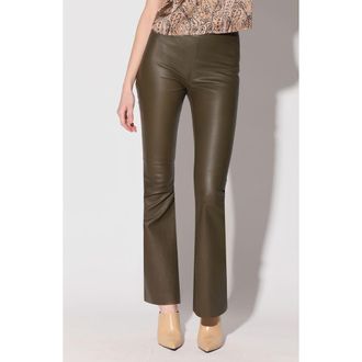 Walter Baker Lexie Leather Flare Leg Pants in Moss at Nordstrom Rack, Size X-Small