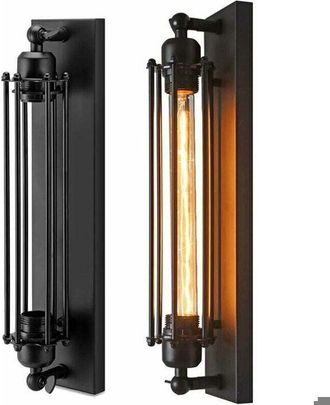 OEM Lampada Da Parete In Ferro Battuto In Stile Industriale Retr&ograve;, Portalampada E26/e27, Stile Vintage, Adatta Per Corridoio, Lampadina Non Inclusa