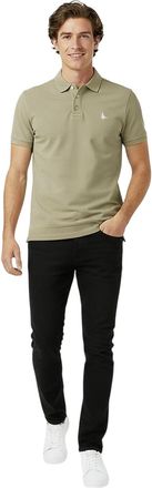 Jack Wills Klassiek poloshirt voor heren met geborduurd logo (Zilveren Salie)