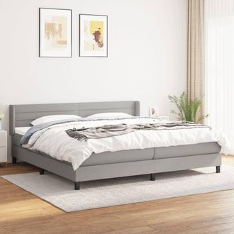 vidaXL Vidaxl - Cama Box Spring Con Colch&oacute;n Tela Gris Claro 200x200 Cm