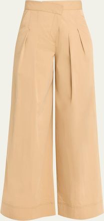 Veronica Beard Heron Pleated Wide-Leg Pants