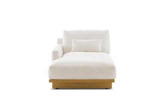 Castlery Performance Fabric Chaise with Removable Covers - White, Light Brown | Mori by Castlery, Beige