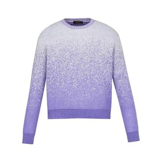 MCM Round-neck Knitwear, female, Purple, M, Cosmos Jacquard Knit Jumper