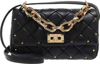 Valentino Garavani Crossbody Bags - Rockstud Spike Foldover Top Shoulder Bag - black - Crossbody Bags for ladies
