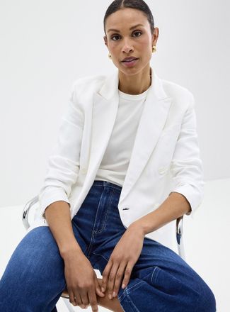 Lauren Ralph Lauren Womens Bright white double-breasted Blazer Jacket