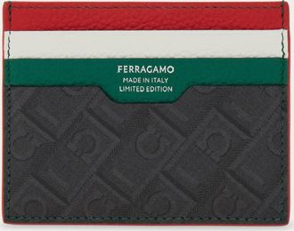 Ferragamo Men Ferragamo Monogram credit card holder - Citymatch Capsule Green