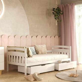 M&S Collection Cama 90x200 Con Somier Y Cajones Incluidos Tosia Blanco