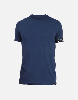 Dsquared2 Mens Arm Band Logo Basic Navy T-Shirt - Size: 40