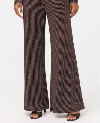 Johnny Was Jenna Metallic Easy Pant In Bronze Metallic