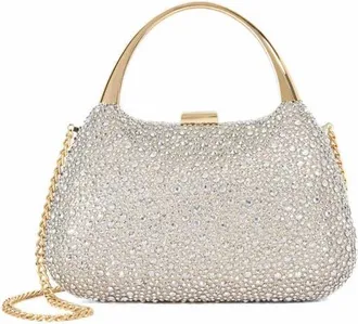 Dune London Beamings Crystal Embellished Top Handle Clutch in Gold at Nordstrom