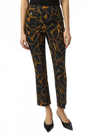 Joseph Ribkoff Geometric Print Pull-On Straight Leg Pants In Black/multi