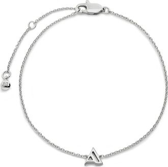 Monica Vinader Initial Pendant Bracelet in Sterling Silver A at Nordstrom