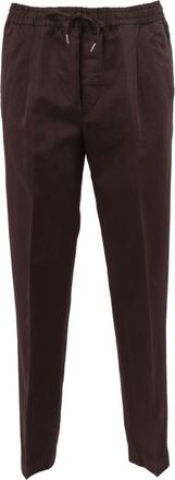 BRIGLIA 1949 Moro Brown Tapered Elastic Straight-Leg Pants