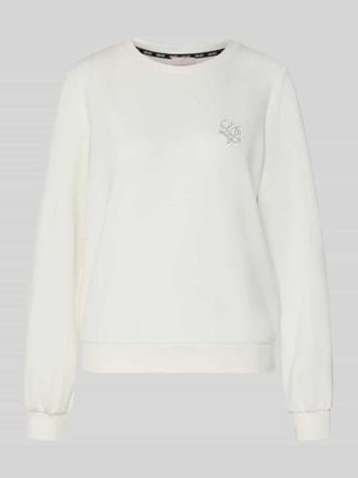 Liu Jo Sweatshirt aus Modal-Mix mit Rundhalsausschnitt in Offwhite, Gr&ouml;&szlig;e XXL