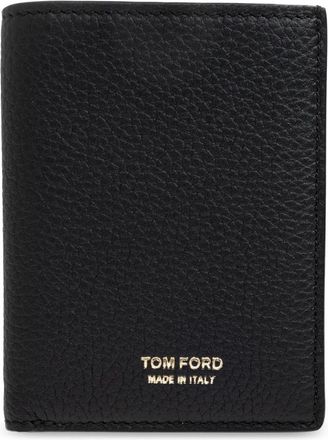 Tom Ford Grain Leather Folding Cardholder - Heren - Portefeuilles - Zwart - ONE Size - Leer - Accessoires