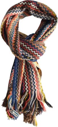 Missoni Kleurrijk Geometrisch Wollen Deken - Dames - Wintersjaals - Veelkleurig - ONE Size - Wol - Accessoires