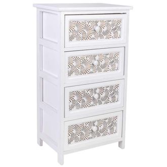 Wanderlust Deco Cajonera De Madera Blanca 40x29x73h Cm