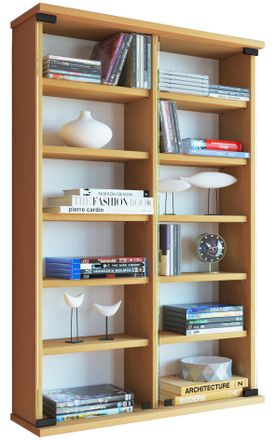 ebuy24 Ebuy24 - Vcm Wood Cd Dvd Wall Shelf / Wall Display Cabinet Estuche Con 2 Puertas De Vidrio De Seguridad Esg. Dimensiones: Al. 92 X An. 60 X P. 18 Cm 1