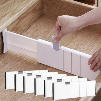 OEM 6 Piezas (blancas) Separador De Cajones Ajustable, Organizador De Cajones De 2844 Cm, Organizador De Cajones Extensible Para Cocina, Dormitorio, Ba&ntilde;o,