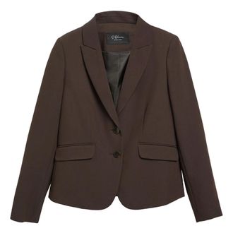 s.Oliver Blazer de Sarga Estructurado - Jackets - Mujer - Marr&oacute;n - 2XL