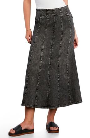 Wash Lab Denim Bellas Denim Midi Skirt in Soft Grey at Nordstrom, Size 25