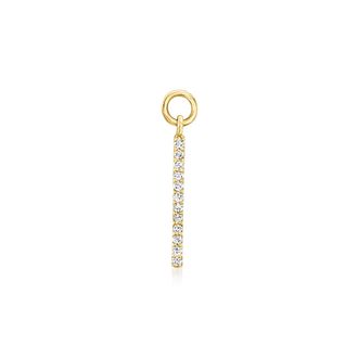 RS Pure by Ross-Simons Diamond Bar Hoop Charms in 14kt Yellow Gold