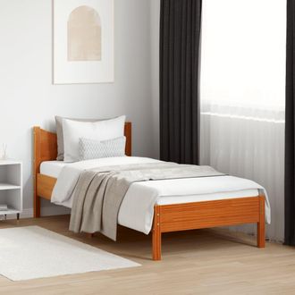 vidaXL Vidaxl - Estructura De Cama Sin Colch&oacute;n Madera Maciza Marr&oacute;n 90x190 Cm