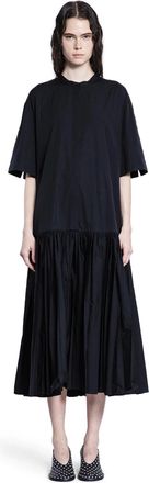 Jil Sander Cotton Poplin Pleated Shirt Dress
