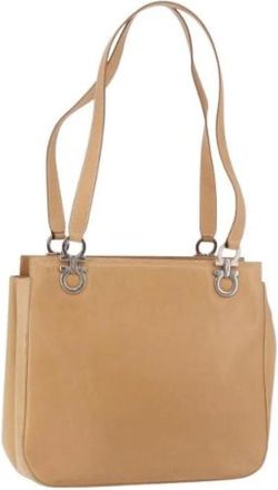 Ferragamo Pre-owned Tote Bag - Dames - Vintage Schoudertas - Beige - ONE Size - Leer - Vintage