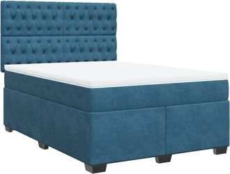 vidaXL Cama Box Spring Con Colch&oacute;n Terciopelo Azul 160x200 Cm Vidaxl