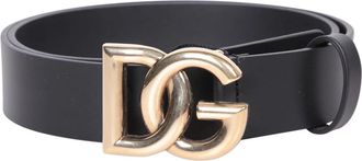 Dolce & Gabbana Zwarte Leren Riem Stijlvolle Heren Accessoire - Heren - Riemen - Zwart - 105 CM - Leer - Accessoires