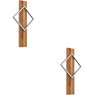 Loops 2 PACK Stylish LED Wall Light in Black & Brown for Rustic Decor