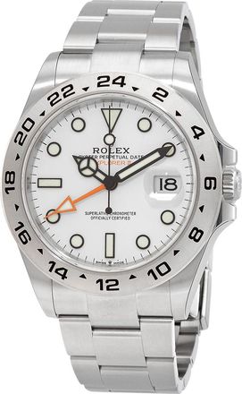 Rolex Pre-owned Rolex Explorer II GMT Automatic Chronometer White Dial Mens Watch 226570WSO